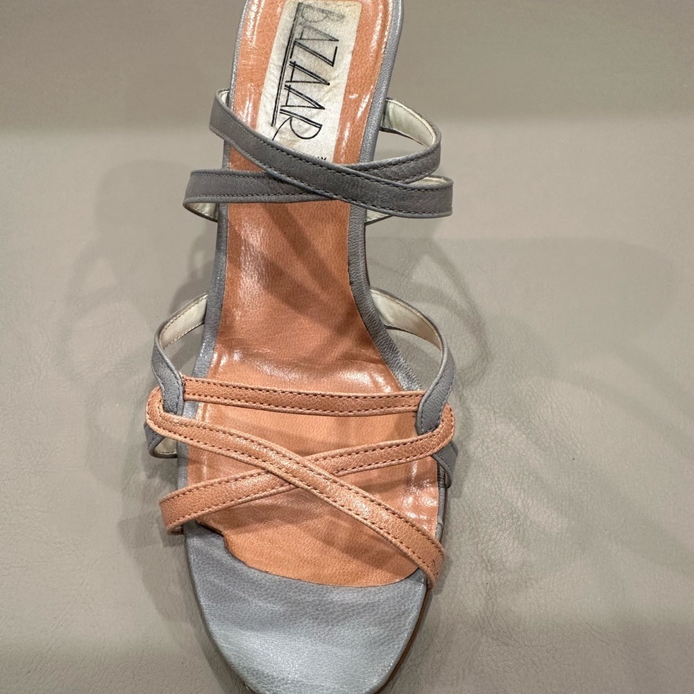 Peach and Silver Strappy High-Heel Sandals - Picture 6 of 7